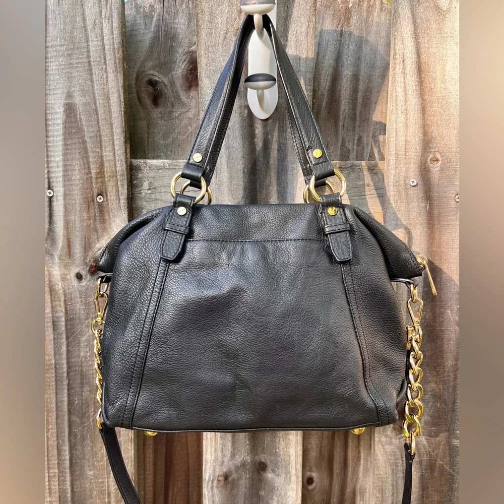 Michael Kors MD Tristan Black Leather Convertible Satchel
